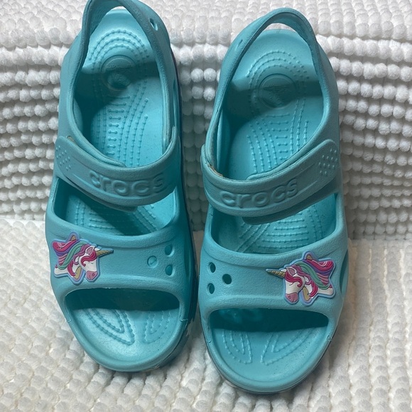CROCS Kids Turquoise Unicorn Sandals - Picture 7 of 13